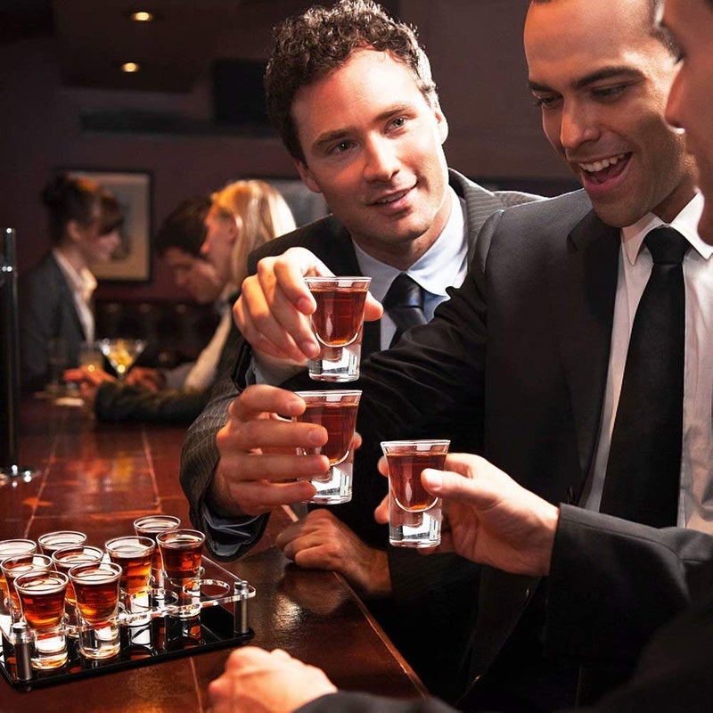 DZ D&Z 1 oz Shot Glasses with Holder, Heavy Base Shot Glass Set of 12, Easy Carry without Spilling, Drinking Vessels for Whiskey/Vodka/Tequila/Cocktail, Ideal Birthday Gift for Boyfriend/Father/Husband - Image 2